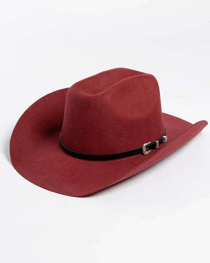 Stylish Women's Wide Brim Wool Cowboy Hat with Buckle Accent - Fall/Winter Collection (M/L Size)