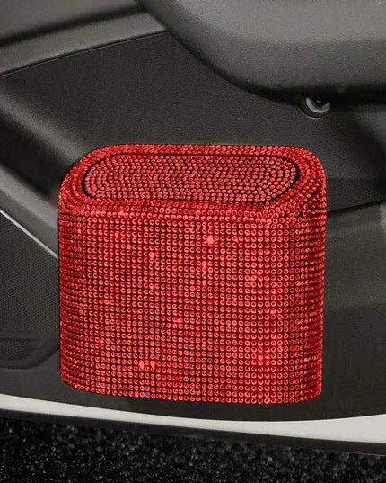 Rhinestone Elegance Car Trash Bin - Chic Auto Waste Container