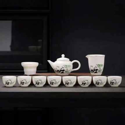 Exquisite Goat Fat Jade Porcelain Kungfu Tea Set for an Enriching Tea Experience