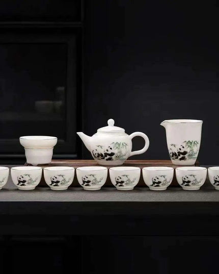 Exquisite Goat Fat Jade Porcelain Kungfu Tea Set for an Enriching Tea Experience