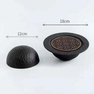 Exquisite Smoked Black Volcanic Stone Bowl Set for Gourmet Enthusiasts