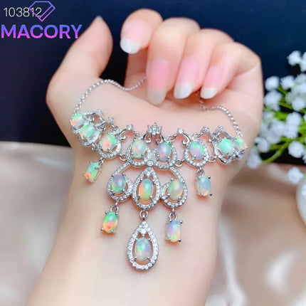 Sterling Silver 925 Jewelry Natural Opal Pendant Necklace Women's Sterling Silver Certified Original Necklace sterling-silver-925-jewelry-natural-opal-pendant-necklace-womens-sterling-silver-certified-original-necklace