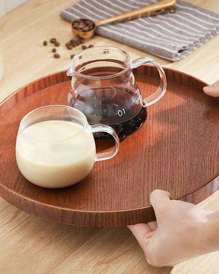 Elegant Japanese Wooden Serving Tray Set for Tea, Desserts, and More