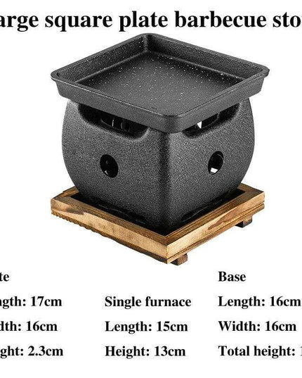 Japanese Charcoal Grill & Tea Infuser Set with Korean BBQ Plate - Ultimate Outdoor Cooking Delight