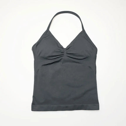NCLAGEN Women's Longline Strappy Yoga Vest with Open Back for Fitness