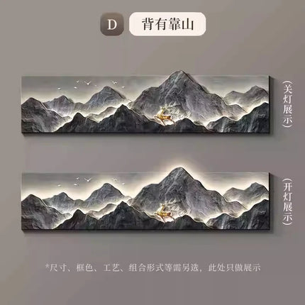 Luxury Bedside LED Wall Lamp with Back Support & Artwork