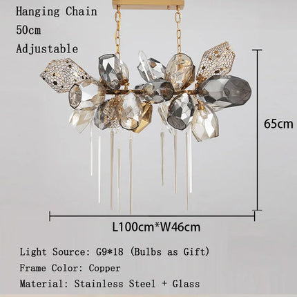 Modern Artistic Gold LED Glass Chandelier — Multi-Form, Custom Sizes