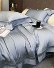 Blue / Queen Size 4pcs / Fitted Bed Sheet