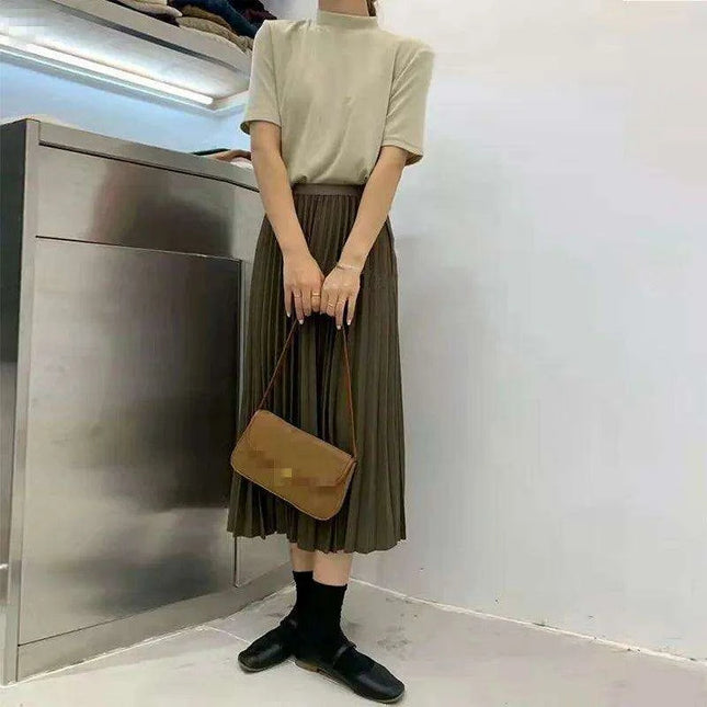 Chic Draped A-Line Skirt for Women - Essential Solid Color Styles for Spring/Summer 2023