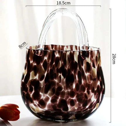 Stylish Bag-Inspired Glass Vase for Contemporary Home Decor and Plant Presentation