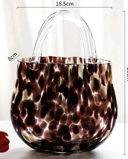 Stylish Bag-Inspired Glass Vase for Contemporary Home Decor and Plant Presentation