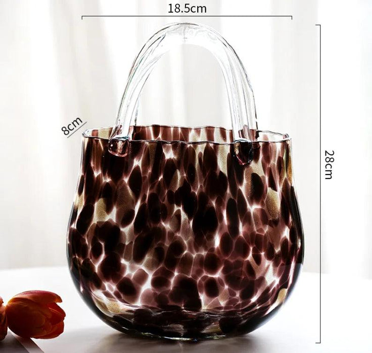 Stylish Bag-Inspired Glass Vase for Contemporary Home Decor and Plant Presentation