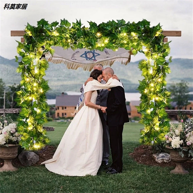 Botanical Leaf String Lights — Battery-Powered, Indoor & Outdoor