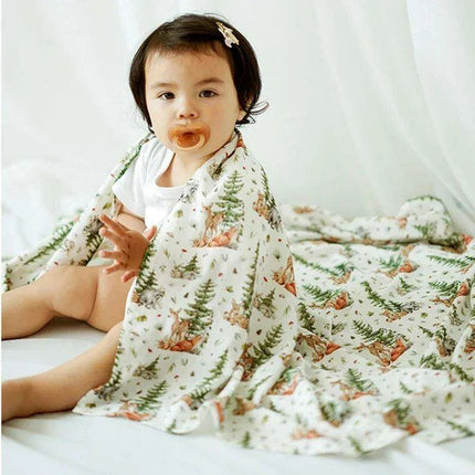 Print Bamboo Cotton Muslin Swaddle Blankets for Newborns