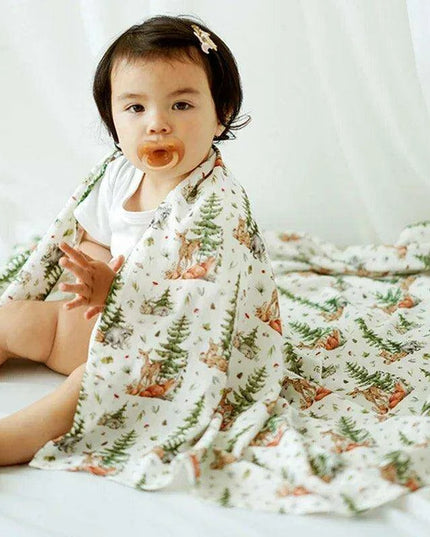 Print Bamboo Cotton Muslin Swaddle Blankets for Newborns
