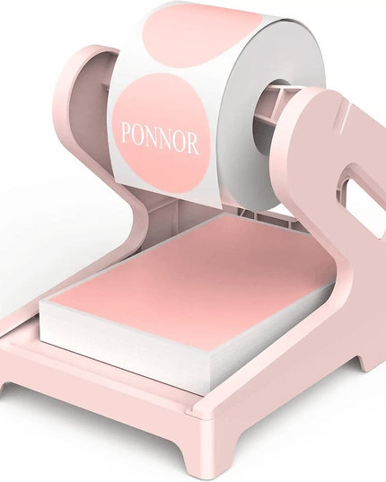 Chic Pink Label Printer Stand - Elegant and Space-Efficient Organizer