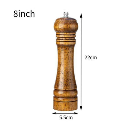Elegant Solid Wood Adjustable Salt and Pepper Mill Set for Outdoor Dining
