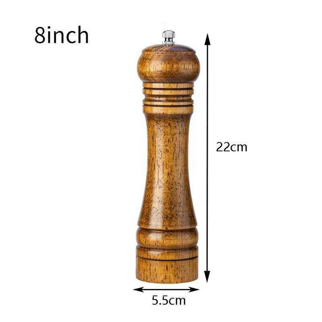 Elegant Solid Wood Adjustable Salt and Pepper Mill Set for Outdoor Dining