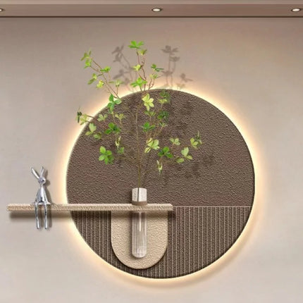 Mural Lamp Store 3D Luminous Green Plant Sandstone Painting for Living