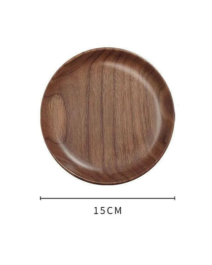 Elegant Japanese Walnut Round Serving Platter for Upscale Events