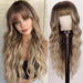 30-Inch Brown Wavy Synthetic Wig with Bangs - Perfect for Parties and Themed Events