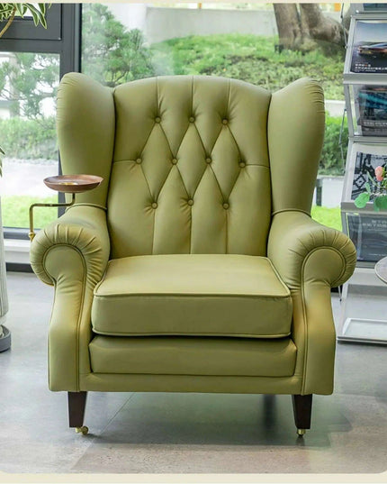 Elegant Leather Wingback Chair for Modern Living Areas
