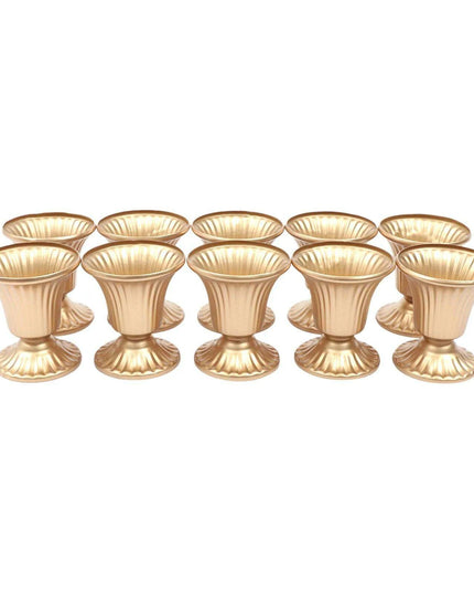Elegant Golden Trumpet Vase Collection - Exquisite Floral Arrangement for Celebrations