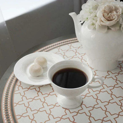 Elegant French Medieval Bone China Tea Cup and Saucer Set