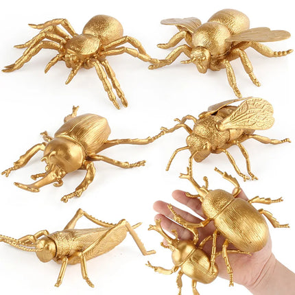 Realistic Mini Insect Figures — Simulated Beetle, Cricket & Bee Educational Models