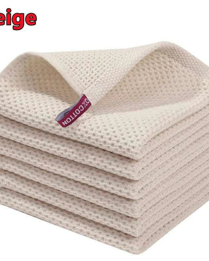 Sustainable Cotton Cleaning Cloths - Set of 5 Ultra-Absorbent Kitchen Towels