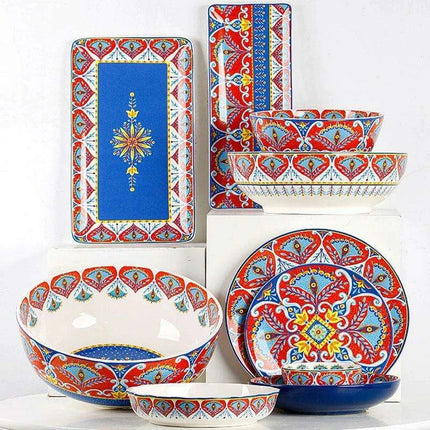 Stylish Yellow Ceramic Dining Set - Mug, Kettle, Plate, and Spoon Bowl, American Style