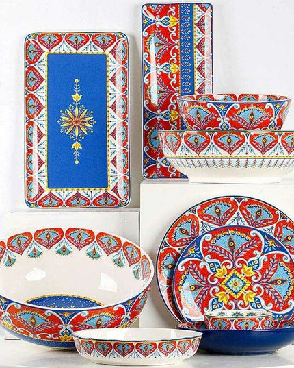 Stylish Yellow Ceramic Dining Set - Mug, Kettle, Plate, and Spoon Bowl, American Style