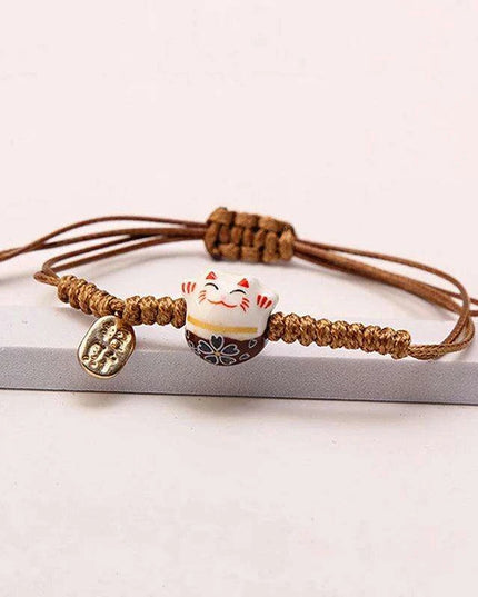 Charming Red Cord Lucky Cat Bracelet - A Thoughtful Gift for Women and Girls