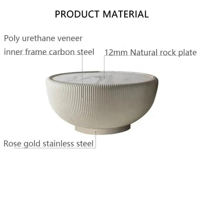 Sleek Bowl-Shaped Slate Coffee Table for Modern Living Areas