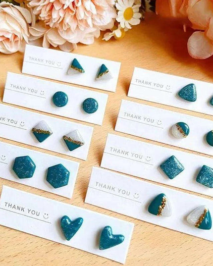 10-Piece DIY Geometric Clay Cutters for Unique Earring Designs - Soft Polymer Molds Set