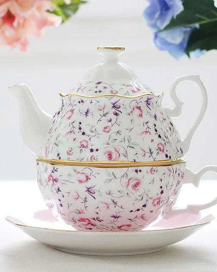 Elegant Afternoon Tea Collection: Opulent Bone China Cups with Stylish Ceramic Plates