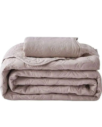 Luxurious Solid Stitch Bedding Ensemble with Pillowcases and Plush Sheets