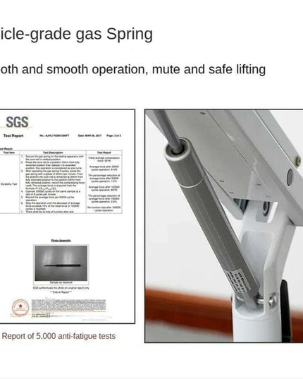 Mobile Height-Adjustable Laptop Desk with Gas Spring Lift for Versatile Home and Office Use