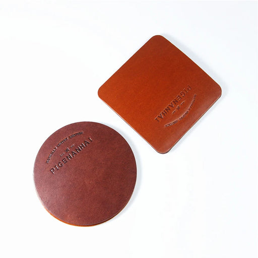 Genuine Leather Drink Coaster Round Square Cup Mat Pad Heat Resistant Coffee Cup Pad Tableware Insulation Mat Home Decoration