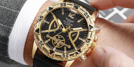 Yolafashion Men's Quartz Watch Set - Arabic Dial, Silicone Strap, Neck