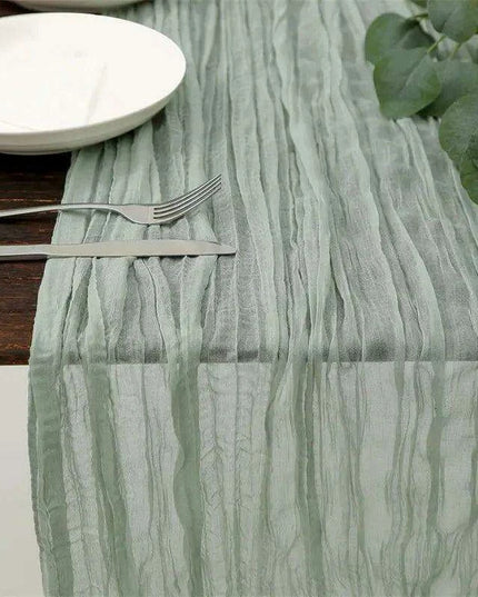 Charming Rustic Cotton Cheesecloth Table Runner Collection - Set of 10