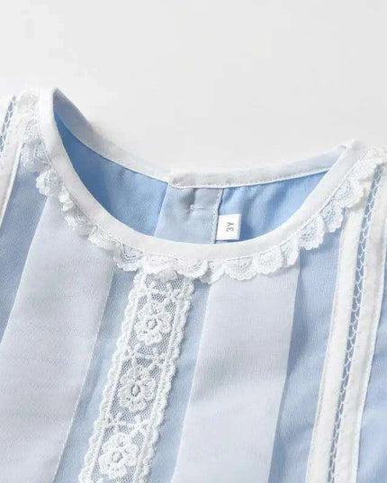 Baby Girl Christening Gown with Spanish Lace and Charming Bow -