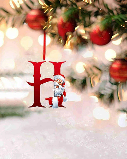 Personalized Santa Hat Alphabet Ornaments for Holiday Tree Decoration