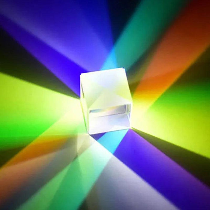Colorful Mini Optical Glass X-Cube Prism - Engaging Physics Toy for Young Minds