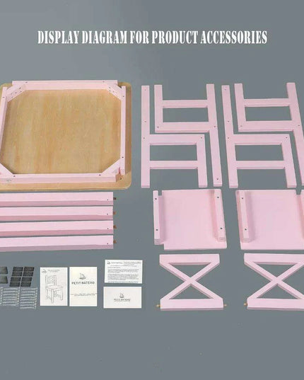 Charming Pink Wooden Table and Chair Set for Girls Aged 2-8 - Safe and Durable Design
