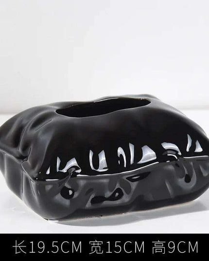 Chic Cream Ceramic Tissue Holder with Hidden Drawer