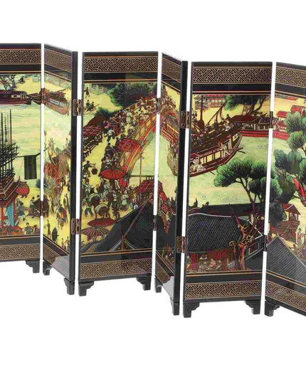Vintage Chinese Mini Folding Desk Screen - Elegant Room Divider for Home and Office