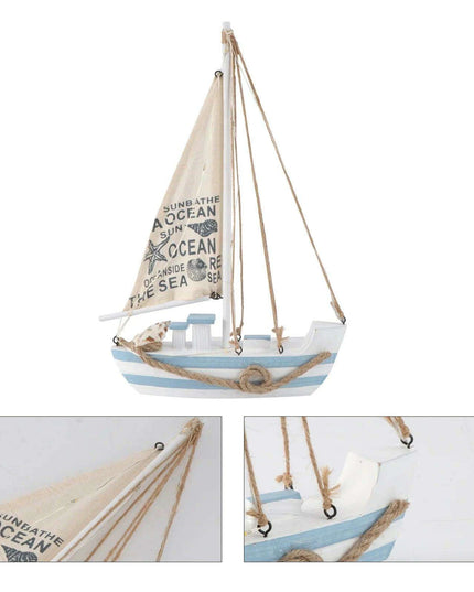 Opulent LED-Illuminated Nautical Sailboat Sculpture for Coastal Elegance