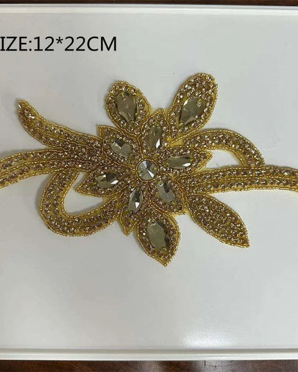 Glimmering Silver Rhinestone Floral Applique: Elegant Fashion Upgrade Accessory
