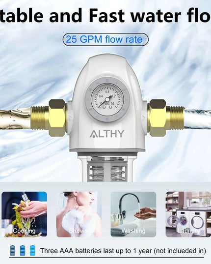 Whole House Automatic Self-Cleaning Water Filtration System with 40-Micron Stainless Steel Filter